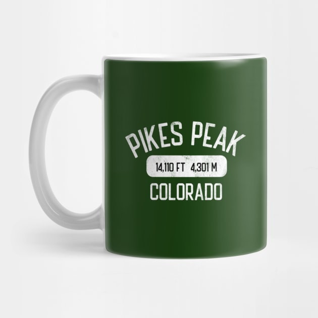 Pikes Peak Colorado Vintage White Athletic 14er by TGKelly